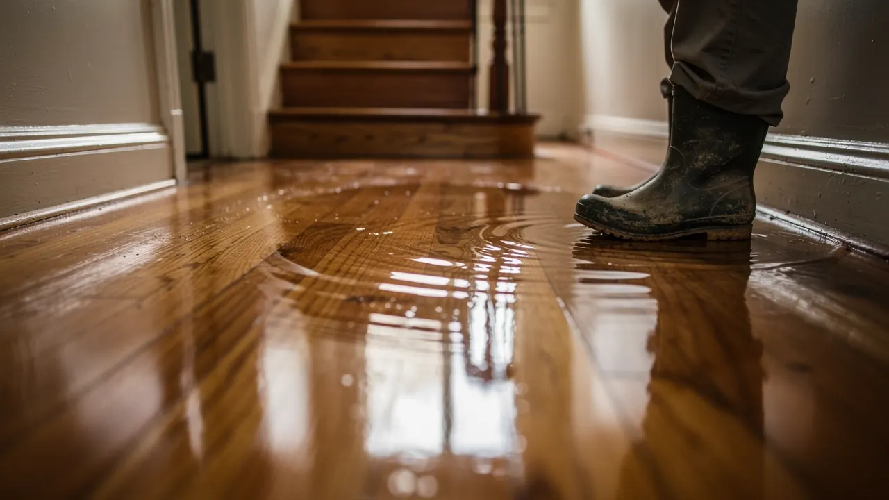 Homeowner assessing what to do after water damage in a Chicago two-flat